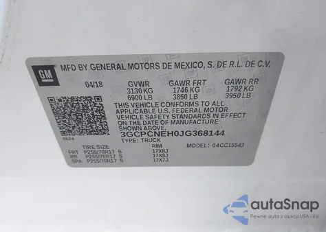 2018 Chevrolet Silverado 1500 Ls from USA, damaged, VIN 3GCPCNEH0JG368144